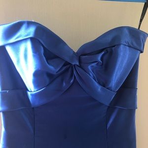 Blue satin style long dress